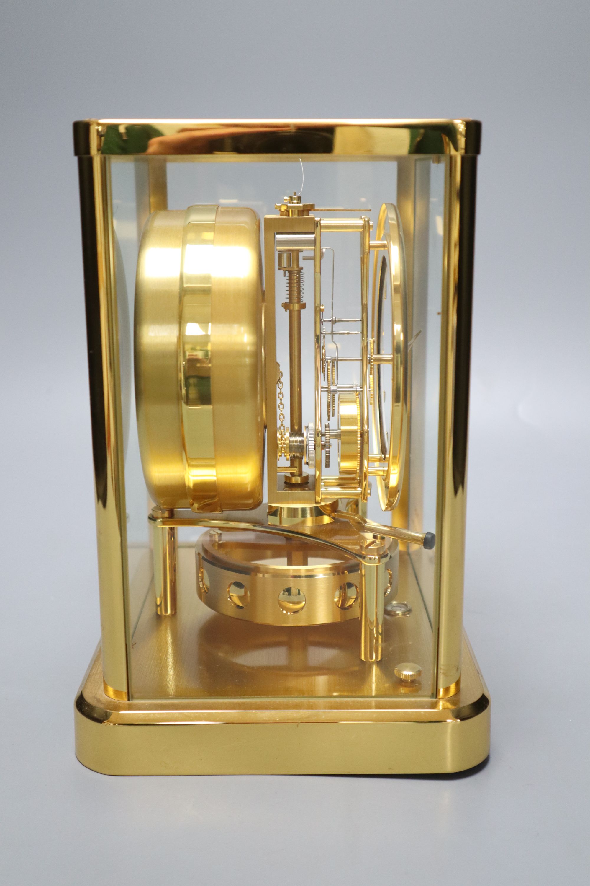A Jaeger Le Coultre atmos clock, width 20cm height 23cm